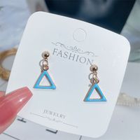 New Simple Fashion Color Triangle Geometric Female Alloy Earrings main image 4
