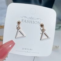 New Simple Fashion Color Triangle Geometric Female Alloy Earrings main image 5