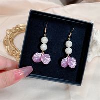 Fashion New Pearl Shell Simple Pearl Tassel Metal Earrings Women main image 5