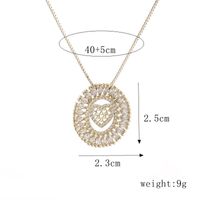 Round Copper Gold-plated Zircon Heart-shaped Pendant Necklace sku image 1
