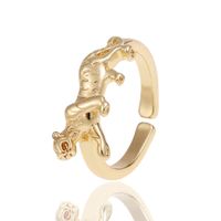 Women's Hand Jewelry Copper Plated Real Gold Leopard Open Ring sku image 1