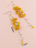Korean Small Daisy Flower Geometric Alloy Long Earrings main image 3