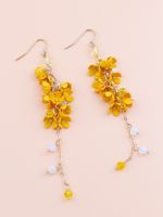 Korean Small Daisy Flower Geometric Alloy Long Earrings main image 6