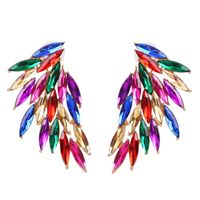 New Feather Diamond Wings Color Stud Earrings sku image 1