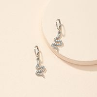 Diamond Fashion Small Snake Alloy Earrings Female Retro Exquisite sku image 1
