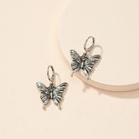 Retro Distressed Butterfly Simple Fashion Alloy Earrings Jewelry Female sku image 1