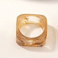 Korean Geometric Transparent Smudge Resin Ring Hand Jewelry sku image 2