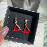 New Simple Fashion Color Triangle Geometric Female Alloy Earrings sku image 1
