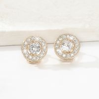 Fashion Copper Electroplating 18k Gold Zircon Without Ear Hole Round Hollow Ear Clip main image 1