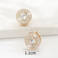 Fashion Copper Electroplating 18k Gold Zircon Without Ear Hole Round Hollow Ear Clip main image 6