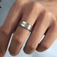 Fashion 8mm Laser Lines Marking Graphic Stainless Steel Ring main image 3