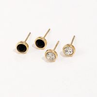 Simple Style Circle 304 Stainless Steel Zircon 14K Gold Plated main image 3
