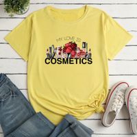 Short-sleeved Cosmetic Letter Print Loose Casual T-shirt main image 7