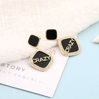 Temperament And Fashion Korean Style Glossy Micro-set Rhinestone Earrings sku image 1