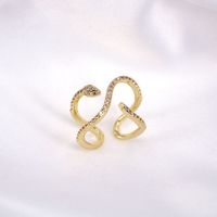 New Retro Animal Snake Women's Diamond Zircon Fashion Gold-plated Copper Ring main image 4