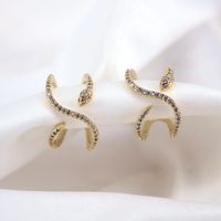 New Retro Animal Snake Women's Diamond Zircon Fashion Gold-plated Copper Ring main image 6