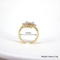 New Copper Gold Plated Shiny Zircon Open Ring Accessories Fashion Jewelry main image 3
