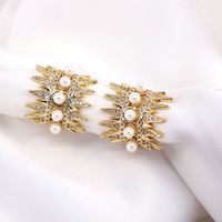 New Fashion Jewelry Pearl Micro-encrusted Zircon Women's Full Diamond Copper Ring main image 5