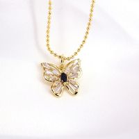 Simple Copper Gold-plated Fashion Zircon-studded Butterfly Pendant Clavicle Chain Wholesale main image 6