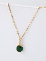 Simple Copper Plated 18k Gold Zircon Clavicle Pendant Necklace Wholesale main image 6