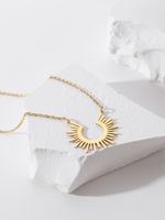 Simple Stainless Steel 18k Gold Plated Sunlight Necklace Wholesale main image 3