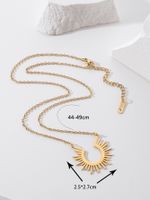 Simple Stainless Steel 18k Gold Plated Sunlight Necklace Wholesale main image 4