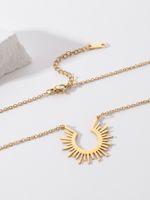 Simple Stainless Steel 18k Gold Plated Sunlight Necklace Wholesale main image 6