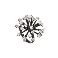 Mode Créative Rétro Exagérée Nouvelle Bague En Alliage Réglable Diamant Pistil Fleur Simple main image 5