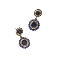 Retro Crystal Blue Earrings Women's Round Geometric Earrings main image 5