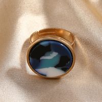 Fashion New Round Joint Creative Amber Adjustable Alloy Ring main image 3