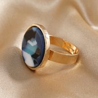 Fashion New Round Joint Creative Amber Adjustable Alloy Ring main image 4
