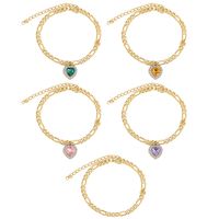 Simple Fashion Anklet 5-piece Set Diamond Heart-shaped Alloy Anklet main image 6