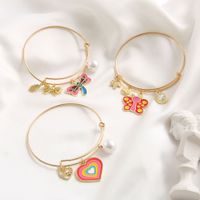 New Simple Women's Jewelry Set Drip Oil Butterfly Heart Dragonfly Alloy Bracelet main image 3