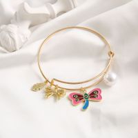 New Simple Women's Jewelry Set Drip Oil Butterfly Heart Dragonfly Alloy Bracelet main image 4