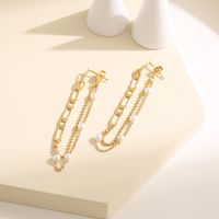 Neue Koreanische Ohrringe Frauen Lange Quaste Goldperlen Geometrische Ohrringe main image 3