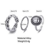 Nouveau Bijoux Simples Créatifs Torsion Géométrique Ovale Bague En Alliage Ouvert Ensemble De 3 Pièces main image 6