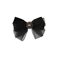 Spring And Summer New Mesh Bow Hairpin Simple Back Head Rhinestone Spring Clip main image 6