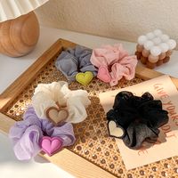 New Color Hair Accessories Heart Shaped Organza Intestine Ponytail Hair Rope main image 1