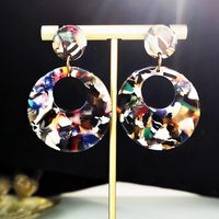 New Round Acrylic Fashion Multicolor Round Alloy Earrings Jewelry Women main image 3