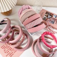 Spring And Summer Pink Headband Korean Wide-brimmed Sponge Headband main image 5