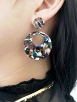 New Round Acrylic Fashion Multicolor Round Alloy Earrings Jewelry Women main image 6