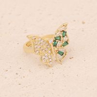 Jewelry Heart Shaped Copper Ring Set Serpentine Zircon Female Butterfly Bracelet main image 4