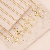 Wholesale Fashion Cross Copper Inlaid Gold 18K Gold Plated main image 1