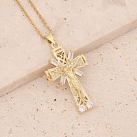 Wholesale Fashion Cross Copper Inlaid Gold 18K Gold Plated main image 3