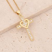 Wholesale Fashion Cross Copper Inlaid Gold 18K Gold Plated main image 5
