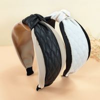 New Fashion Leather Color Matching Double-layer Wide Knotted Hairpin main image 2