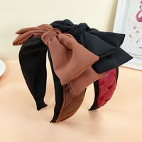New Double-layer Bow Headband Simple Retro Pu Leather Hairpin main image 1