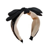 New Double-layer Bow Headband Simple Retro Pu Leather Hairpin main image 6