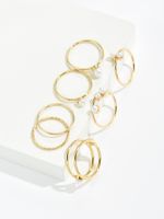 Simple Fashion Retro Imitation Pearl Women's Multi-piece Alloy Ring Combination Set main image 3