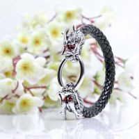 Fashion Jewelry Dragon Bracelet Personality Alloy Leather Braided Bracelet main image 3